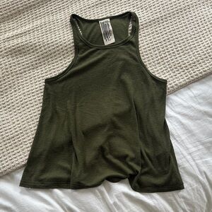 Free People Dark Olive Green Tank Top - Size Medium